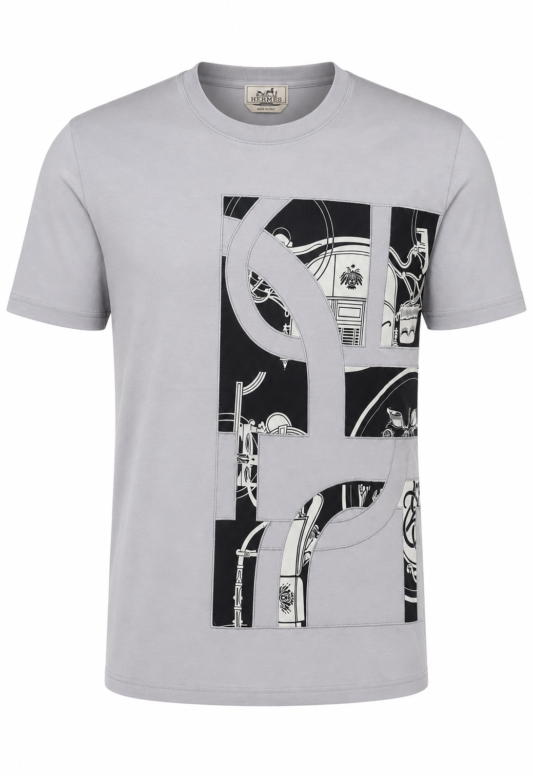 Hermès Herren T-Shirt Grau "Ex-Libris"