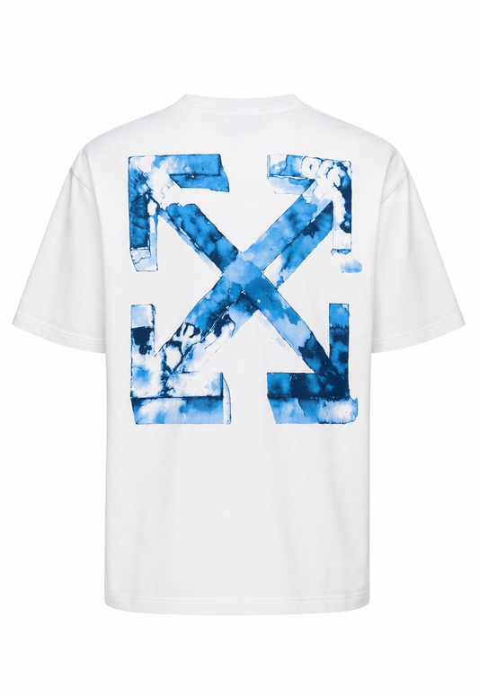 Off-White Cloudy Arrow Skate Logo Herren T-Shirt Weiß