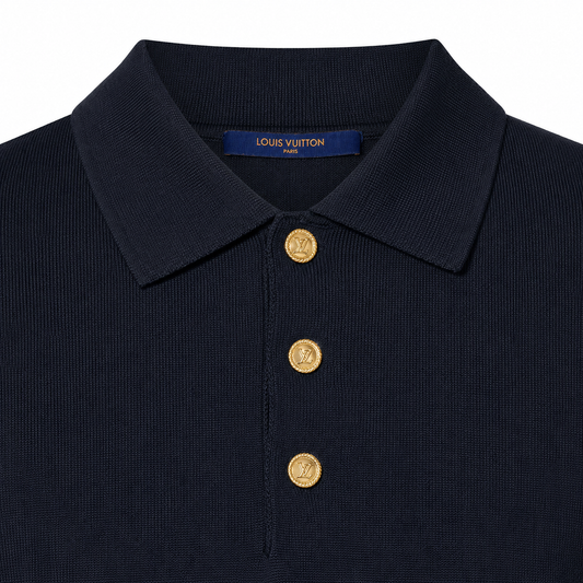 Louis Vuitton Herren Strick Poloshirt Schwarz