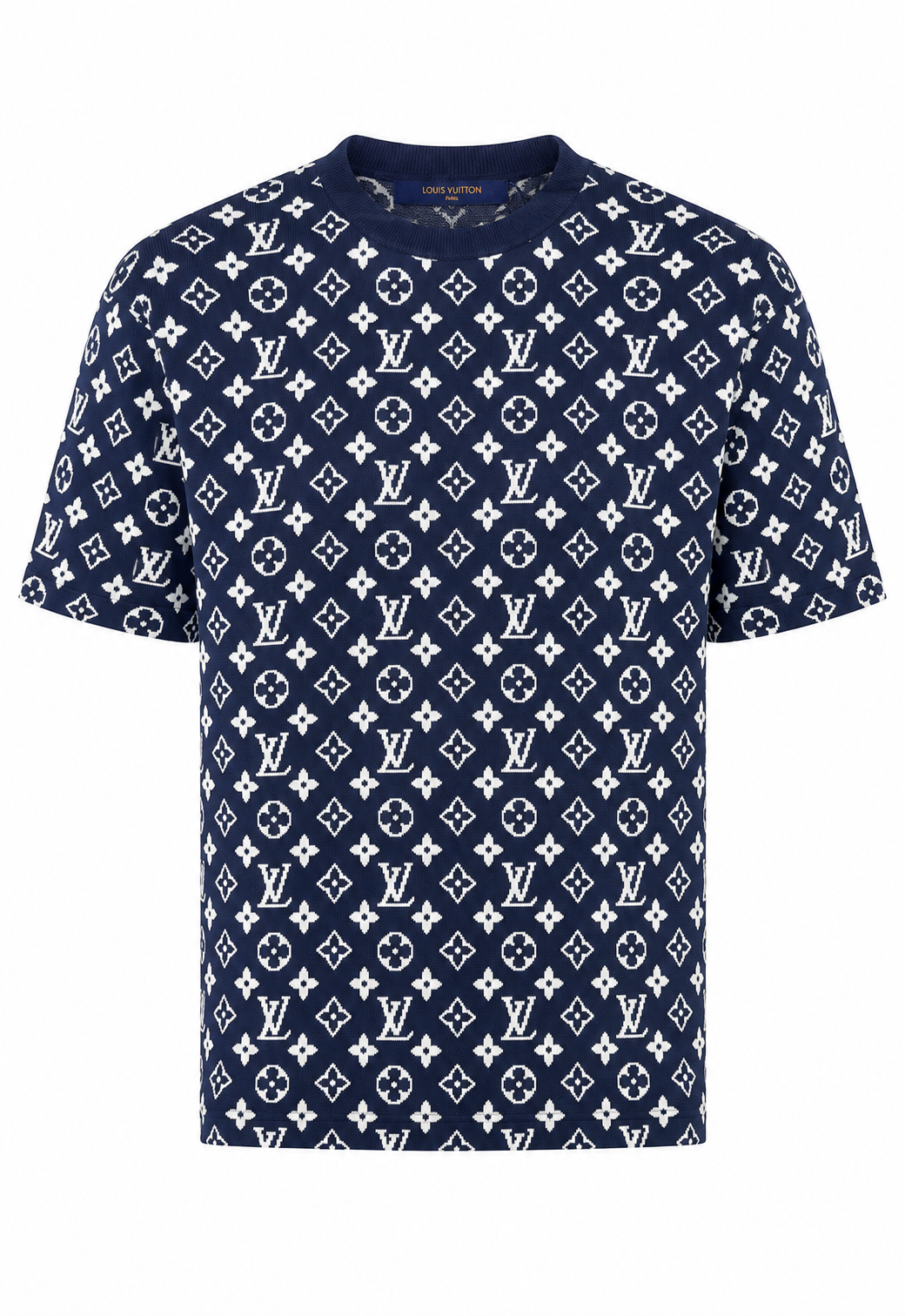 Louis Vuitton Herren Monogram Strick T-Shirt Blau