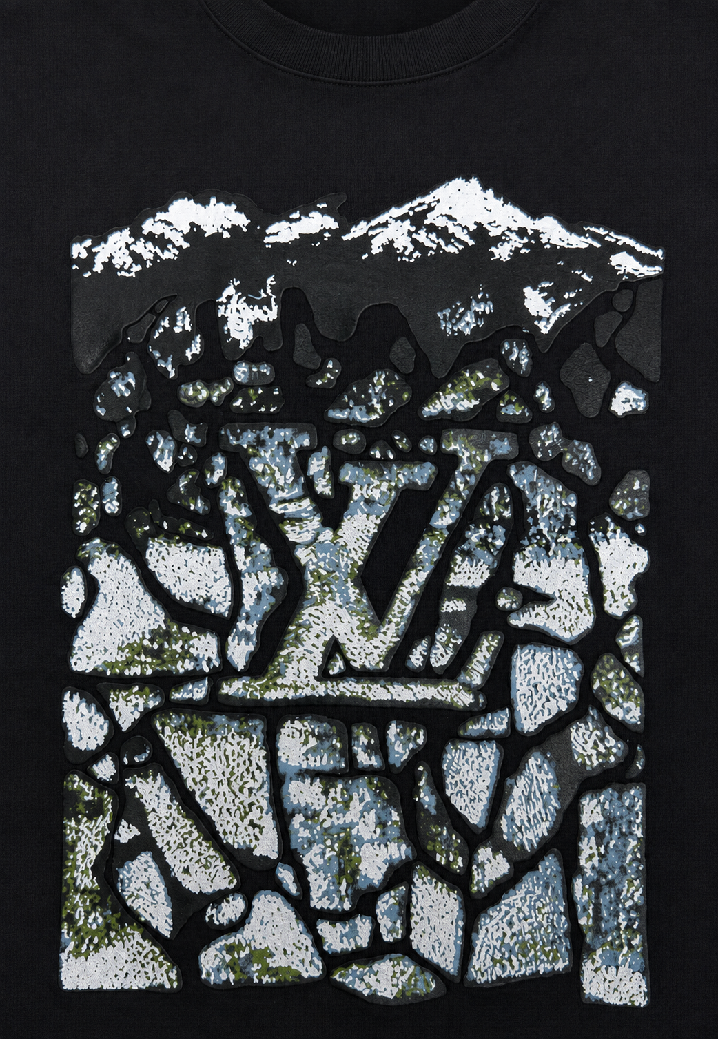 Louis Vuitton Velvet Jacquard Herren T-Shirt Schwarz