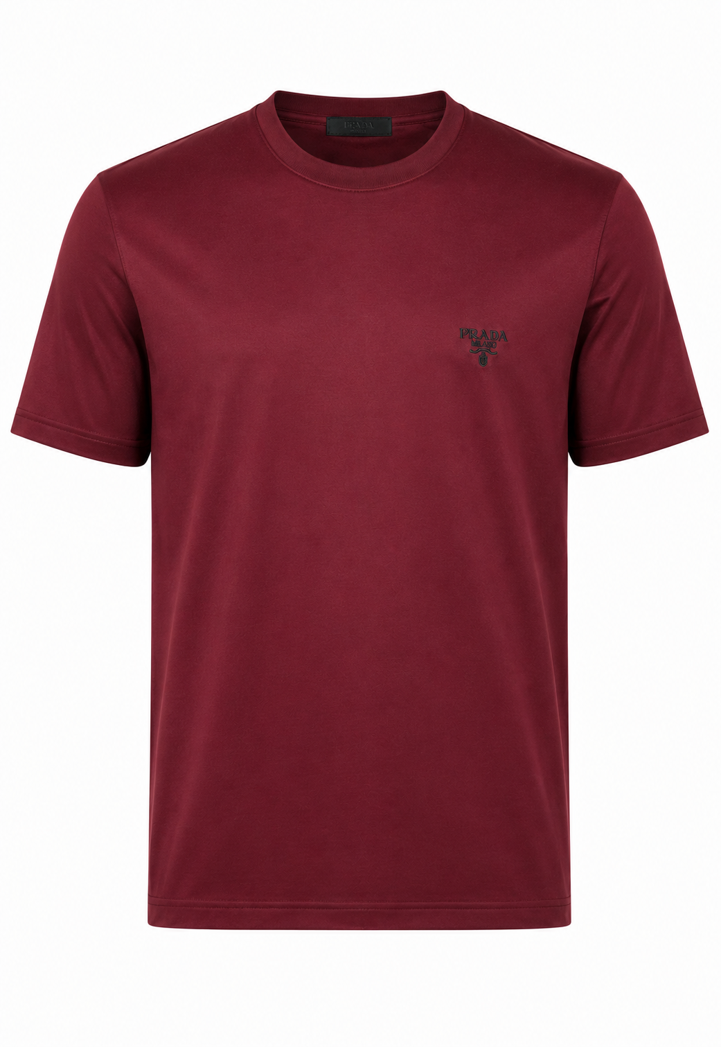 Prada Herren Logo T-Shirt Bordeaux