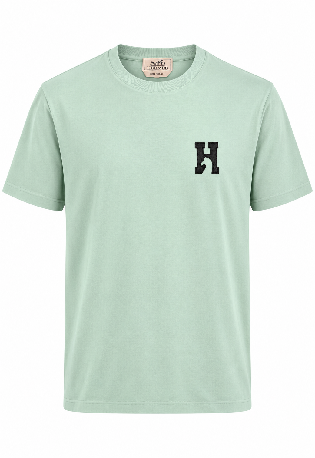 Hermès Herren T-Shirt Mint Leather Detail