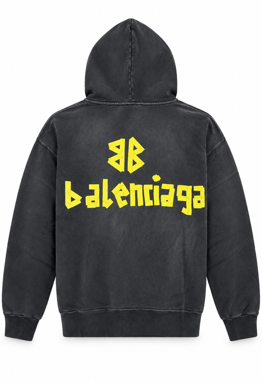 Balenciaga Herren Oversized Hoodie Anthrazit Tape Type