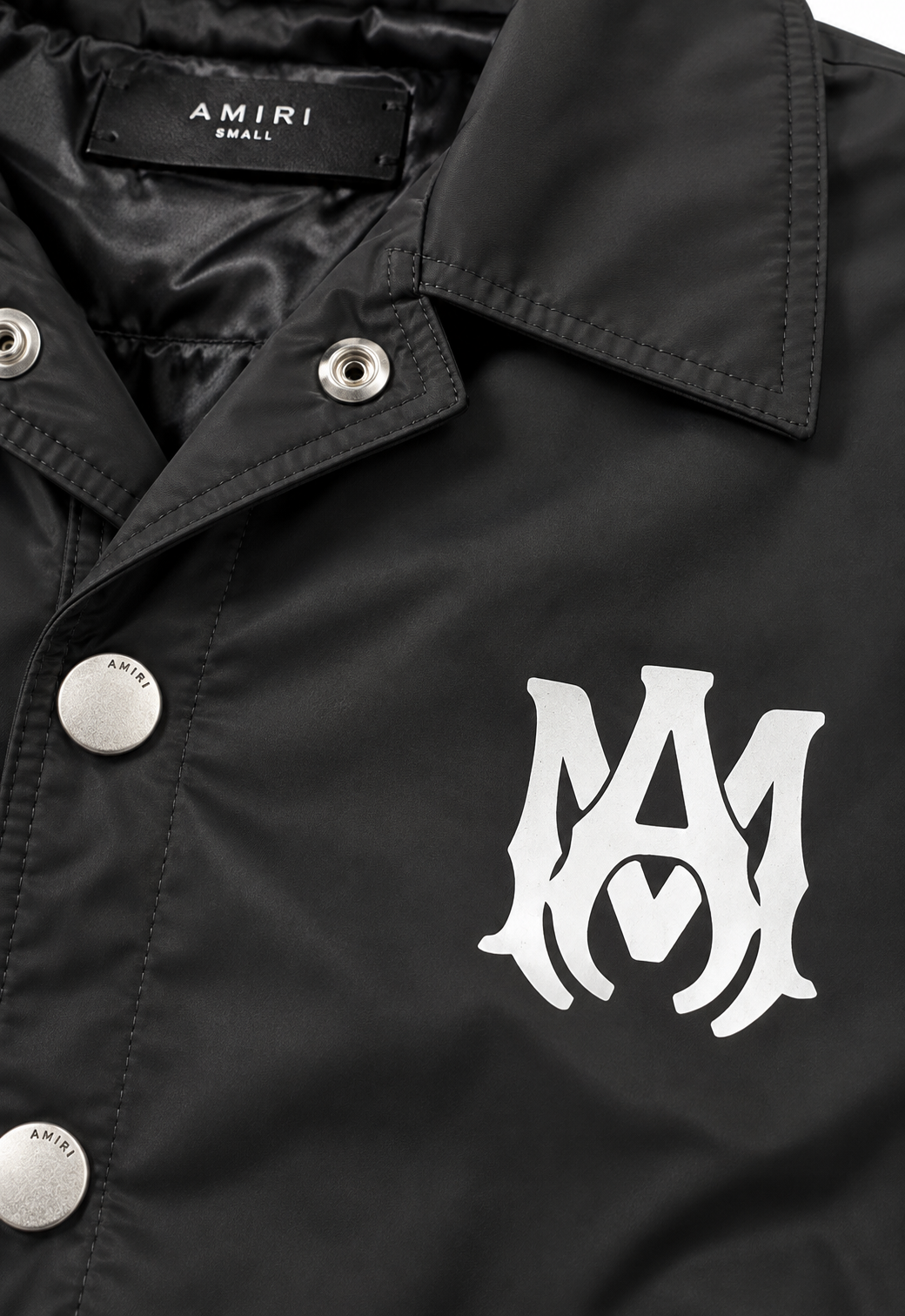 Amiri Herren MA Jacke Mit Logo Schwarz Nylon