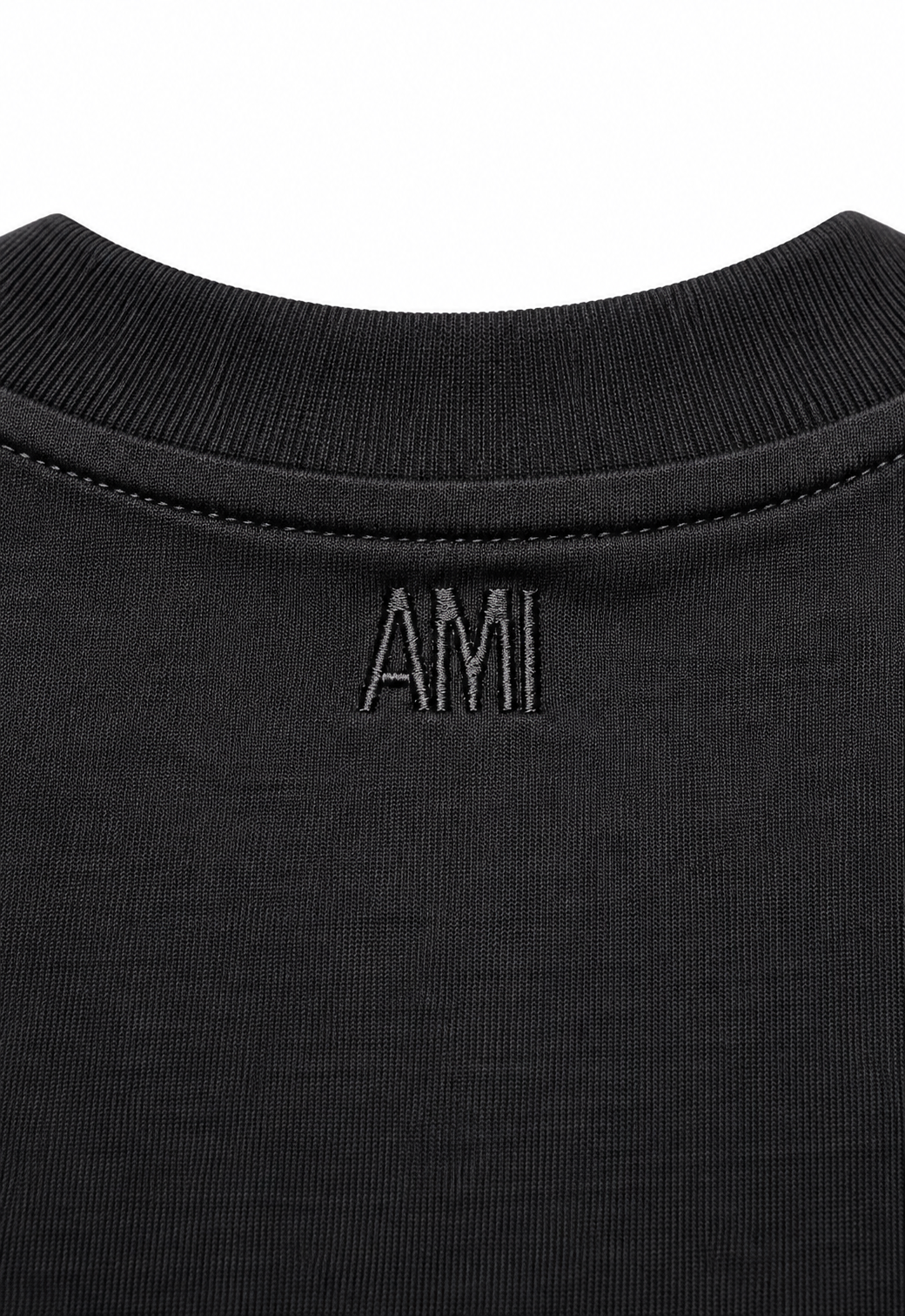 T-shirt da uomo Ami Paris con ricamo Nero