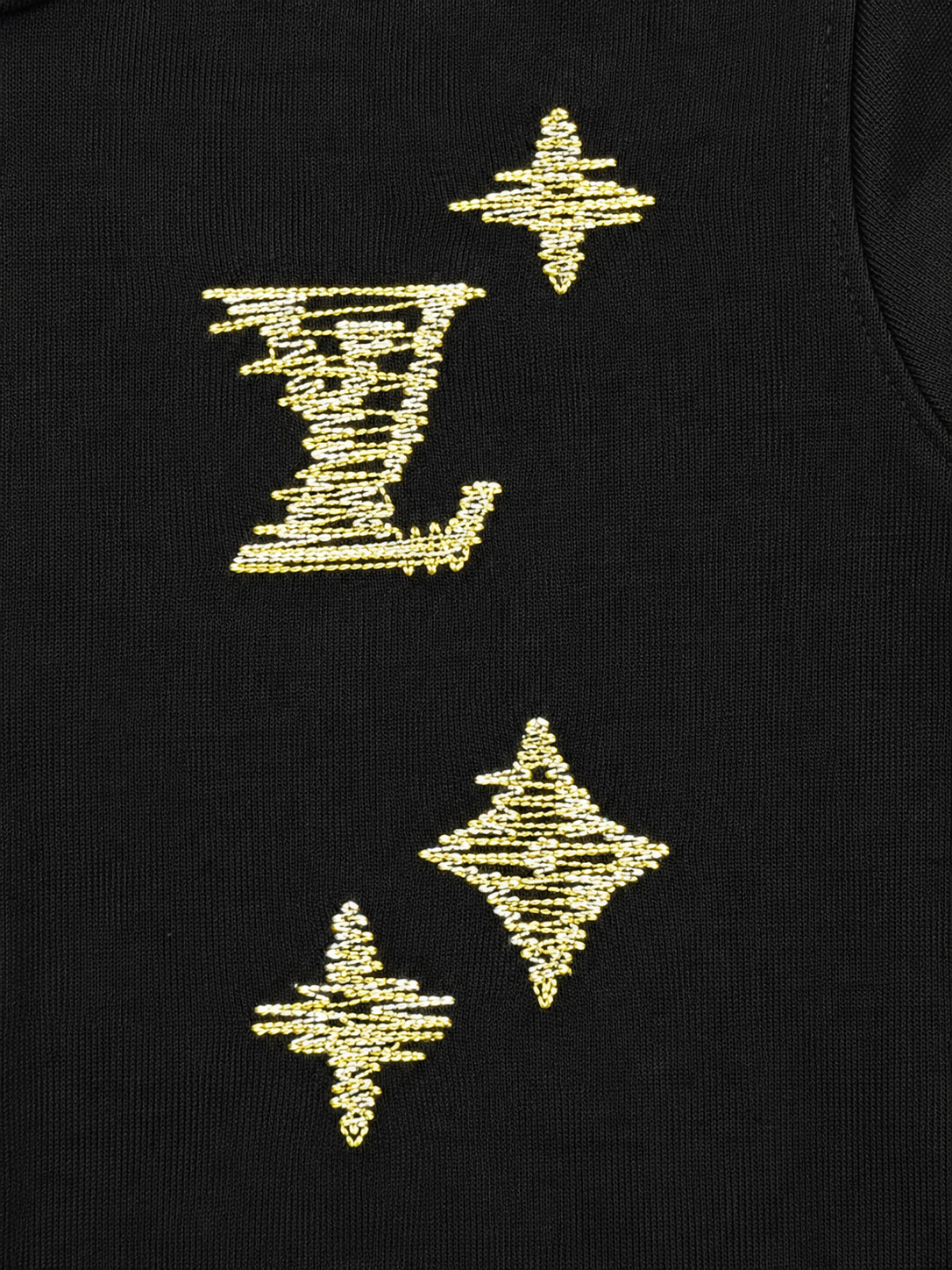 Louis Vuitton heren Zip-Hoodie Zwart "Geborduurde handtekening"