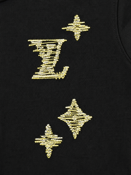 Louis Vuitton heren Zip-Hoodie Zwart "Geborduurde handtekening"