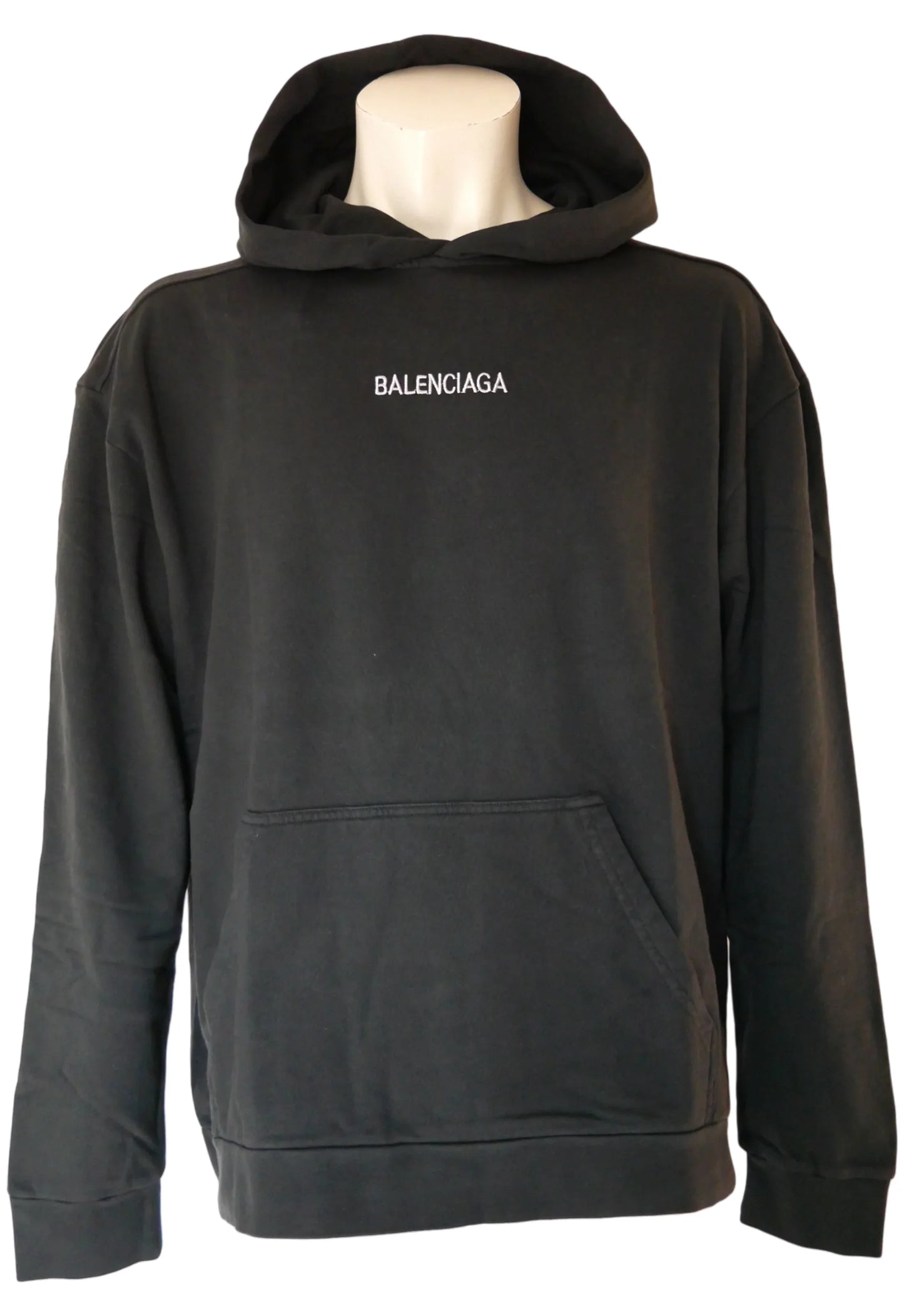 Balenciaga Herren Kapuzenpullover Schwarz mit Logo Stickerei - Original Designer Marken Outlet - Salvin Store