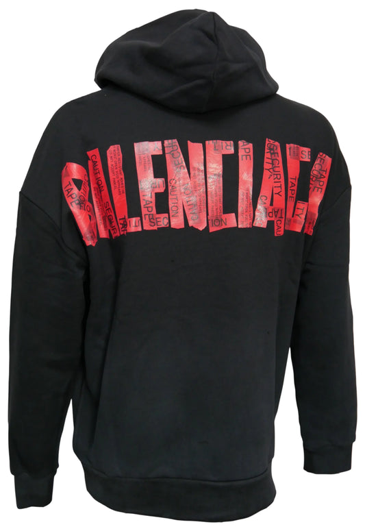 Balenciaga Herren Oversized Kapuzenpullover, Hoodie Schwarz - Original Designer Marken Outlet - Salvin Store