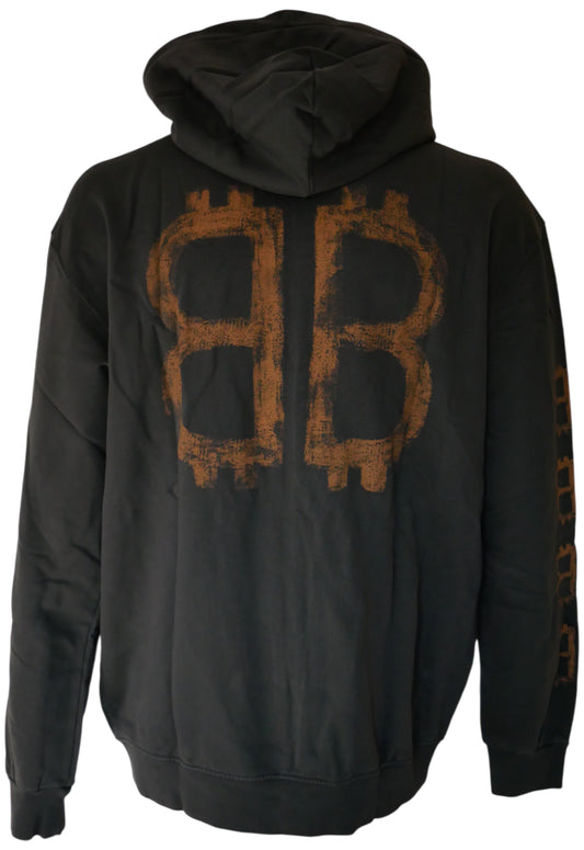 Balenciaga Herren Zip-Kapuzenpullover Schwarz mit BB-Muster