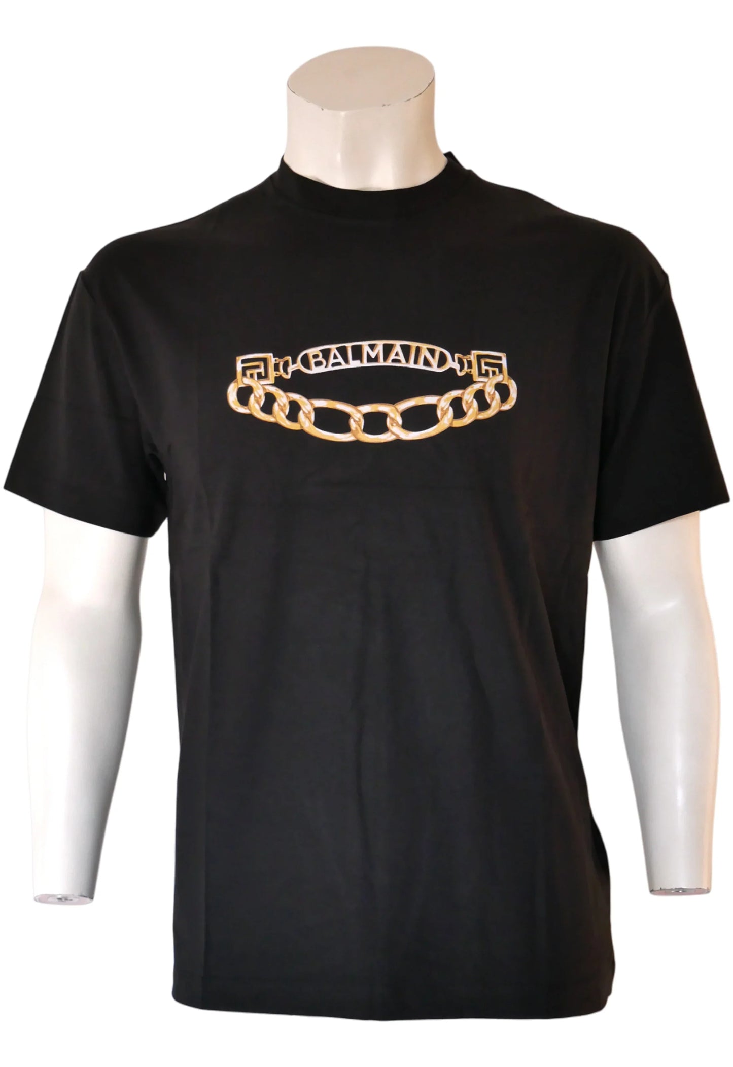 Balmain Herren T-Shirt Schwarz mit Logo – Stretch Baumwolle - Original Designer Marken Outlet - Salvin Store