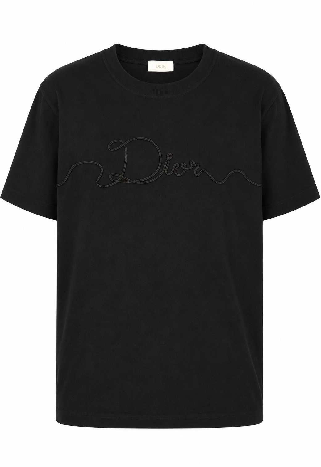 Dior Herren Ribbon T-Shirt Schwarz, Regular Fit