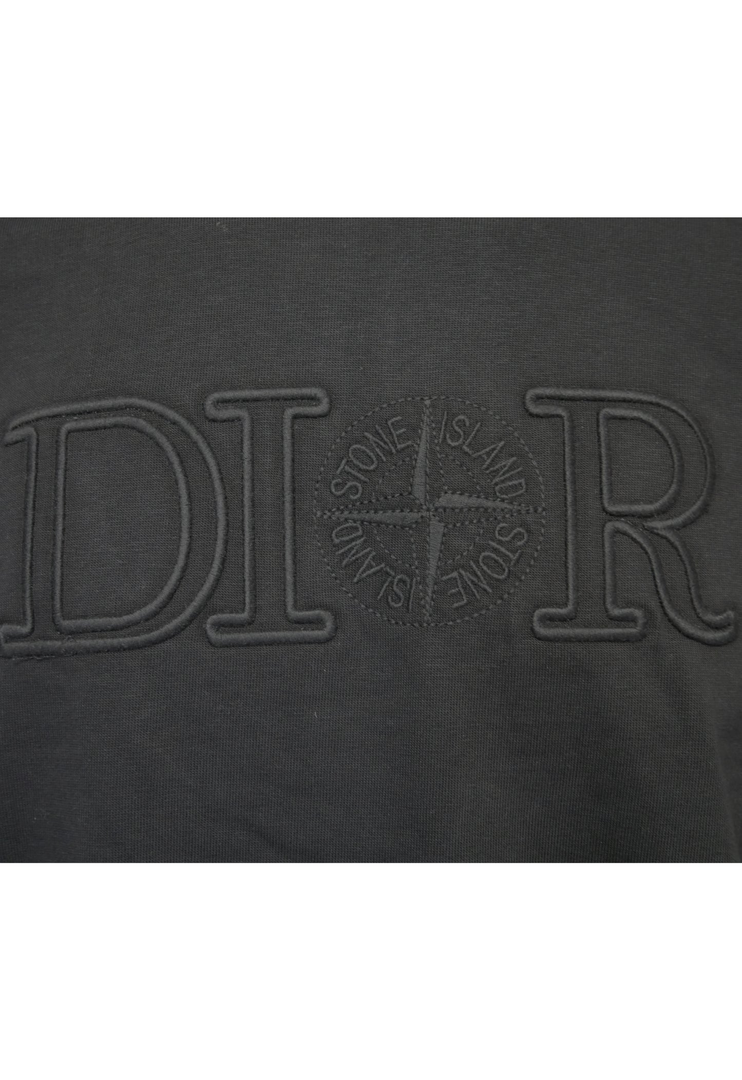 Dior x Stone Island Herren T-Shirt Schwarz mit Stickerei