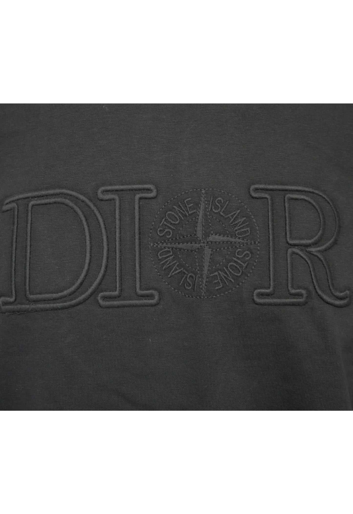 Dior x Stone Island Herren T-Shirt Schwarz mit Stickerei - Original Designer Marken Outlet - Salvin Store