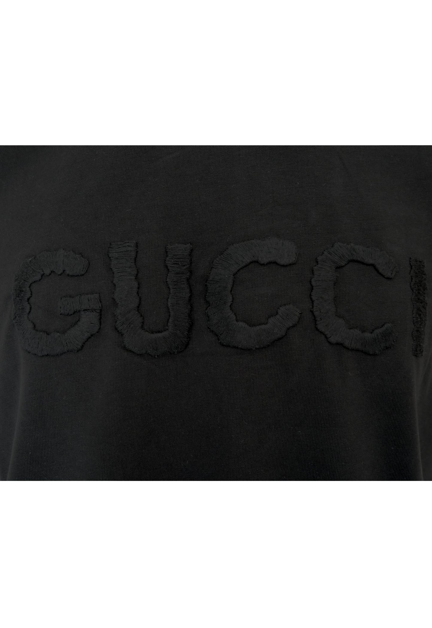 Gucci T-Shirt in Schwarz, Brustprint Schriftzug