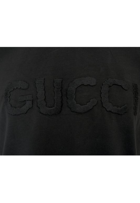Gucci T-Shirt in Schwarz, Brustprint Schriftzug
