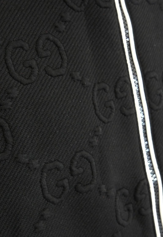 Gucci Herren Trainingsanzug Schwarz mit Streifen und GG-Muster - Original Designer Marken Outlet - Salvin Store