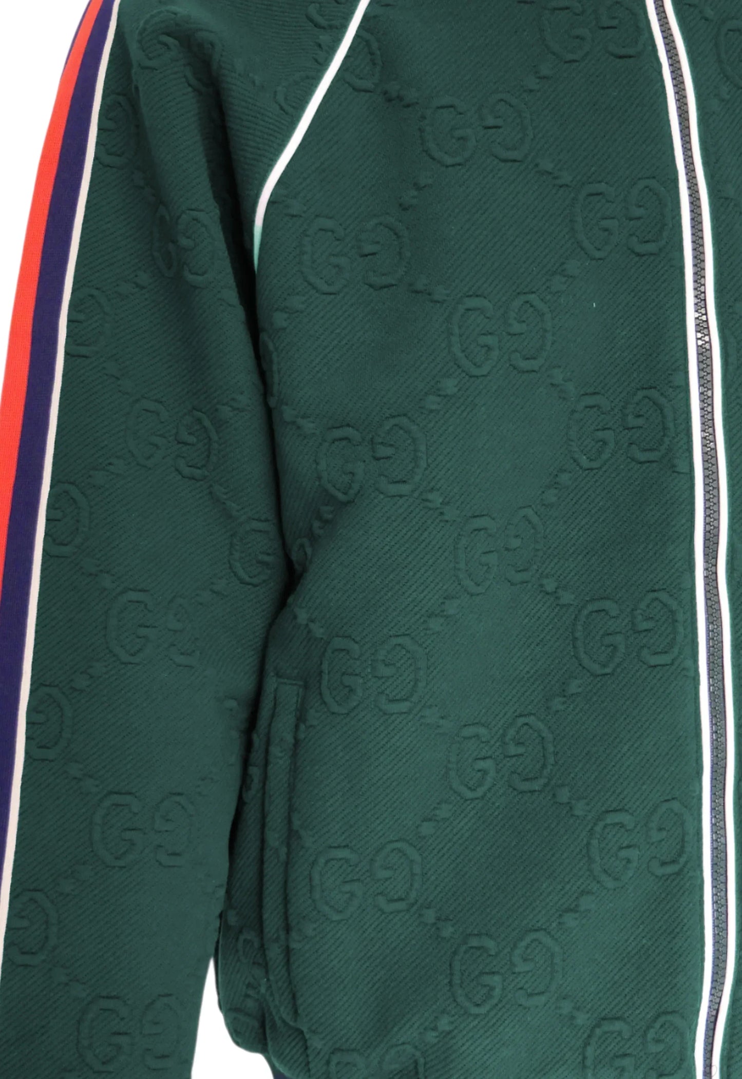 Gucci Herren Trainingsanzug Dunkelgrün mit GG-Muster und Streifen - Original Designer Marken Outlet - Salvin Store