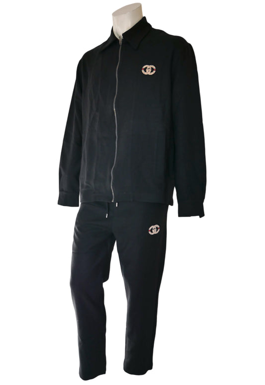 Gucci Herren Trainingsanzug Schwarz mit GG-Logo Stickerei