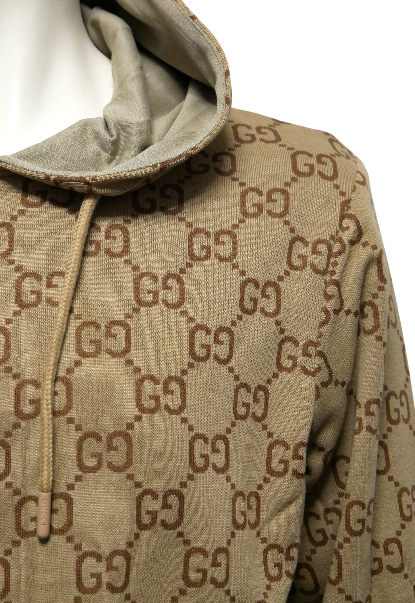 Gucci Herren Wendbare Hoodie - Jacke mit Reißverschluss Beige