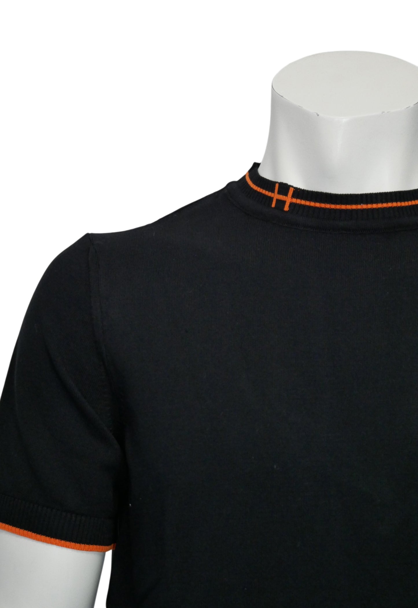 Hermès Herren Feinstrick T-Shirt Schwarz