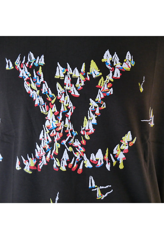 Louis Vuitton Herren T-Shirt Schwarz mit Logo - Original Designer Marken Outlet - Salvin Store