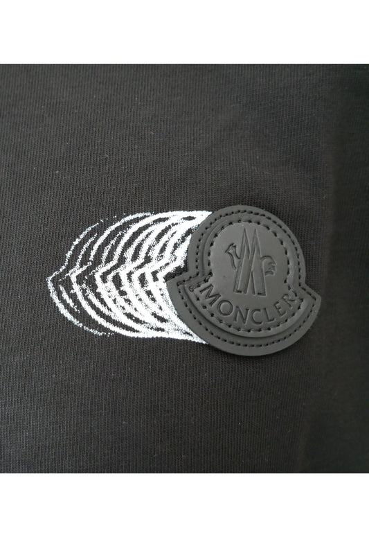 Moncler T-Shirt in Schwarz, Brustprint Schriftzug