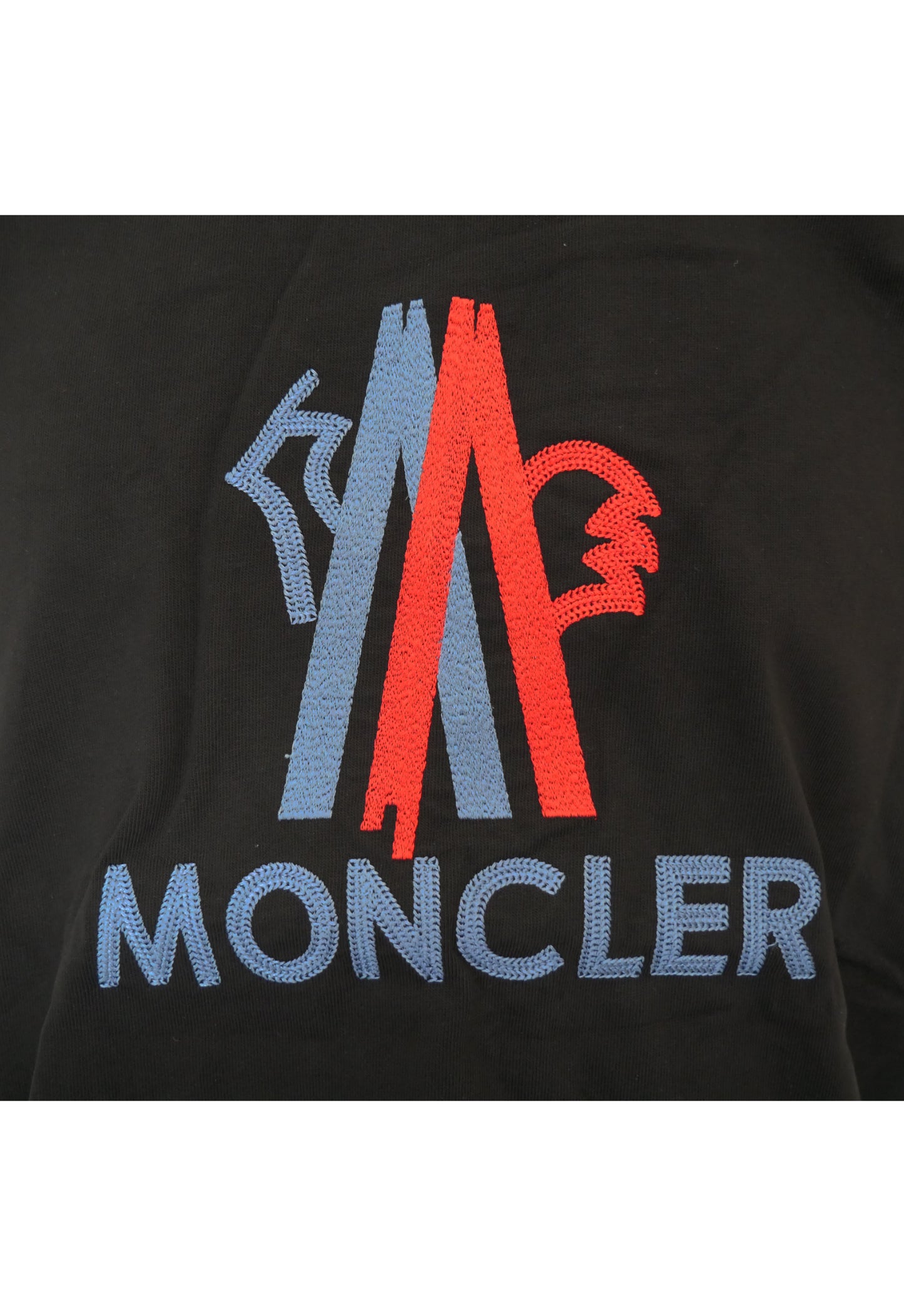 Moncler T-Shirt in Schwarz, Brustprint Schriftzug