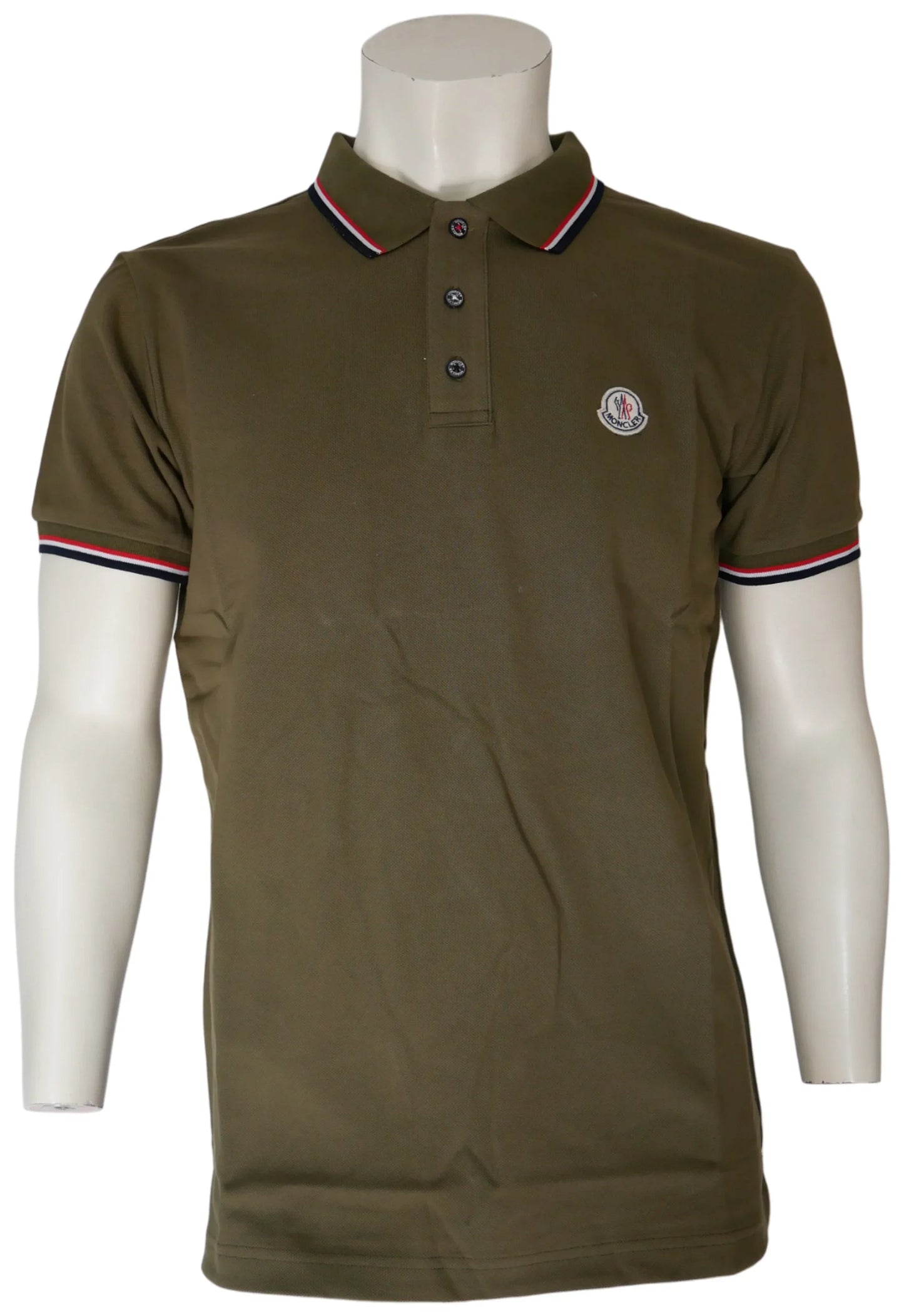 Moncler Herren Poloshirt Olivgrün - Original Designer Marken Outlet - Salvin Store