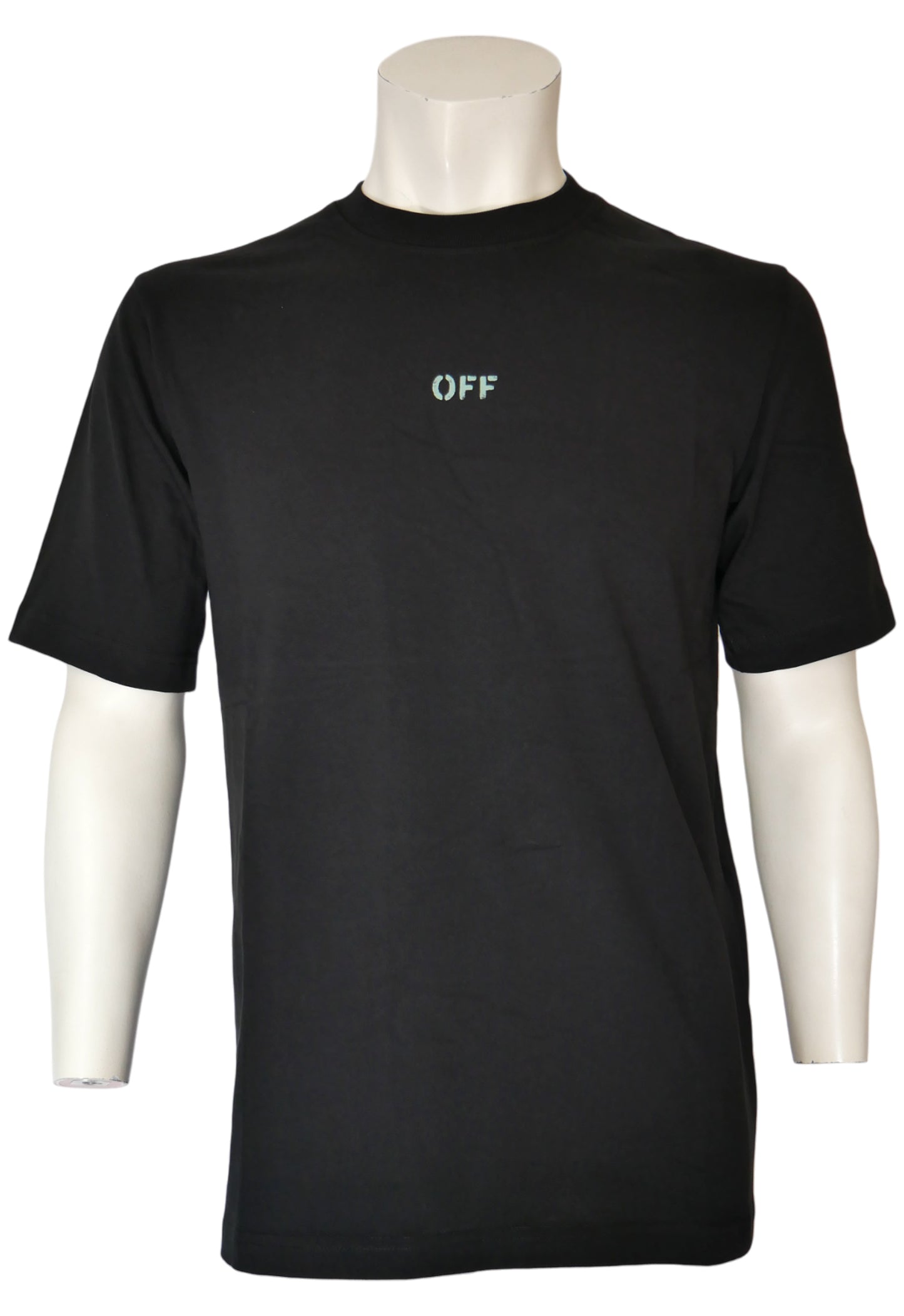 Off-White T-Shirt in Schwarz, Brustprint Schriftzug