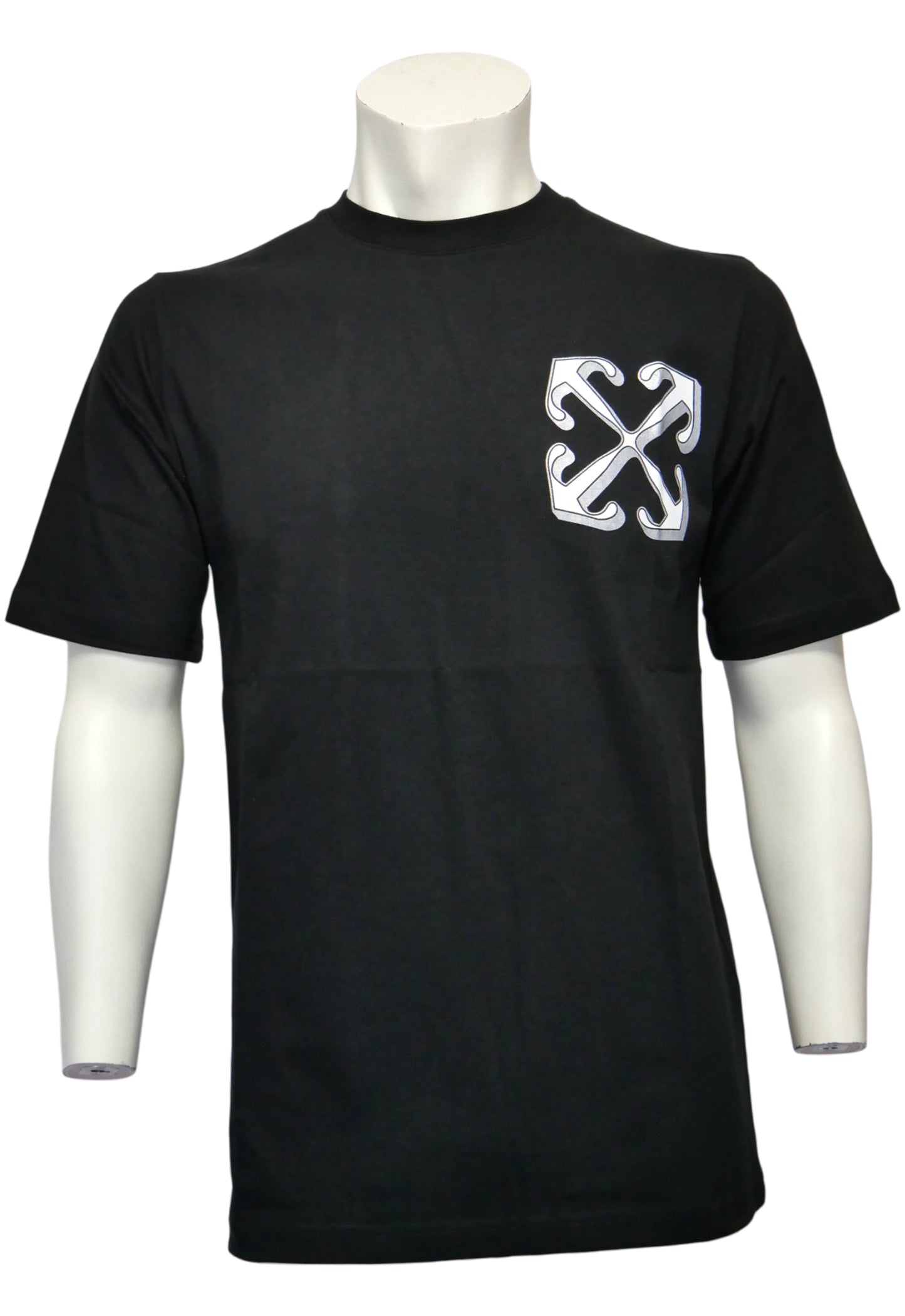 Off-White T-Shirt in Grau, schlichtes Design