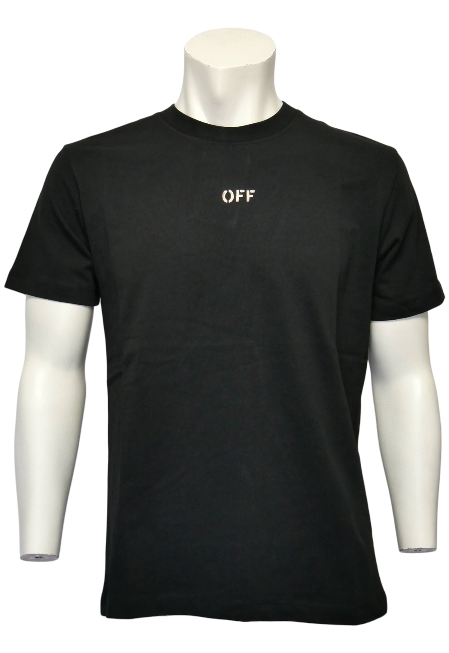 Off-White T-Shirt in Schwarz, schlichtes Design