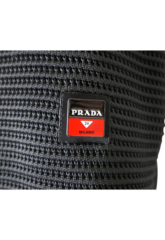Prada Herren Jacke Schwarz mit Strickärmeln - Original Designer Marken Outlet - Salvin Store