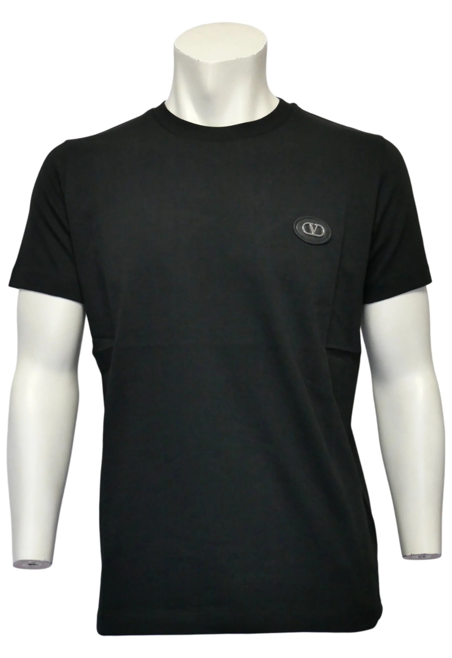 Valentino Herren T-Shirt Schwarz mit Logo-Applikation - Original Designer Marken Outlet - Salvin Store