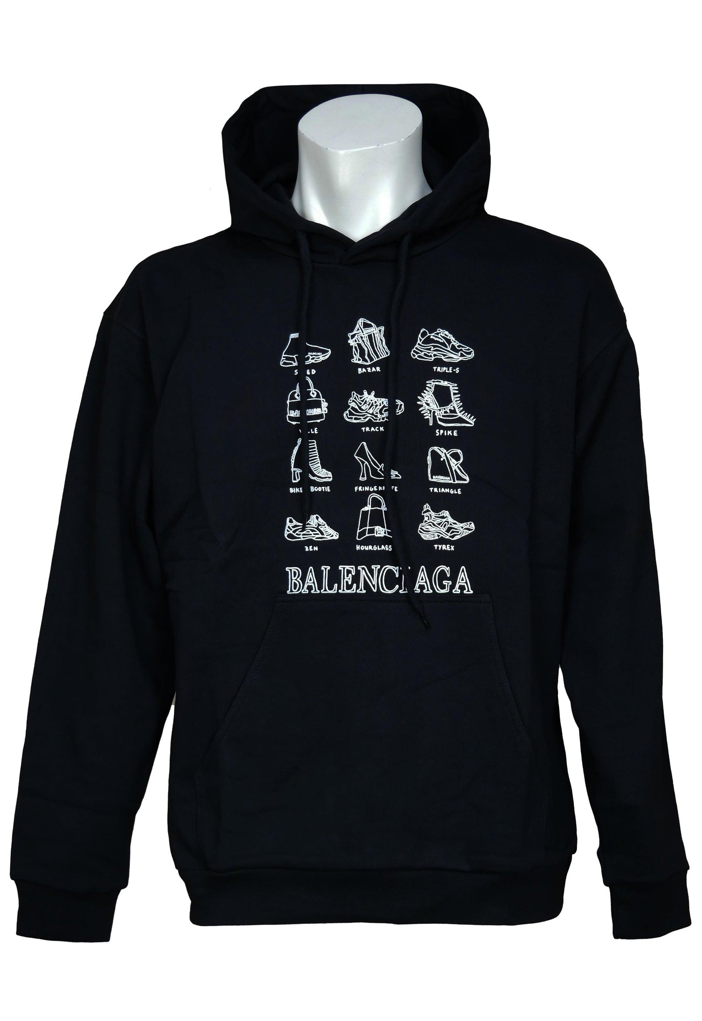Balenciaga Herren Hoodie Kapuzenpullover – Vorderansicht
