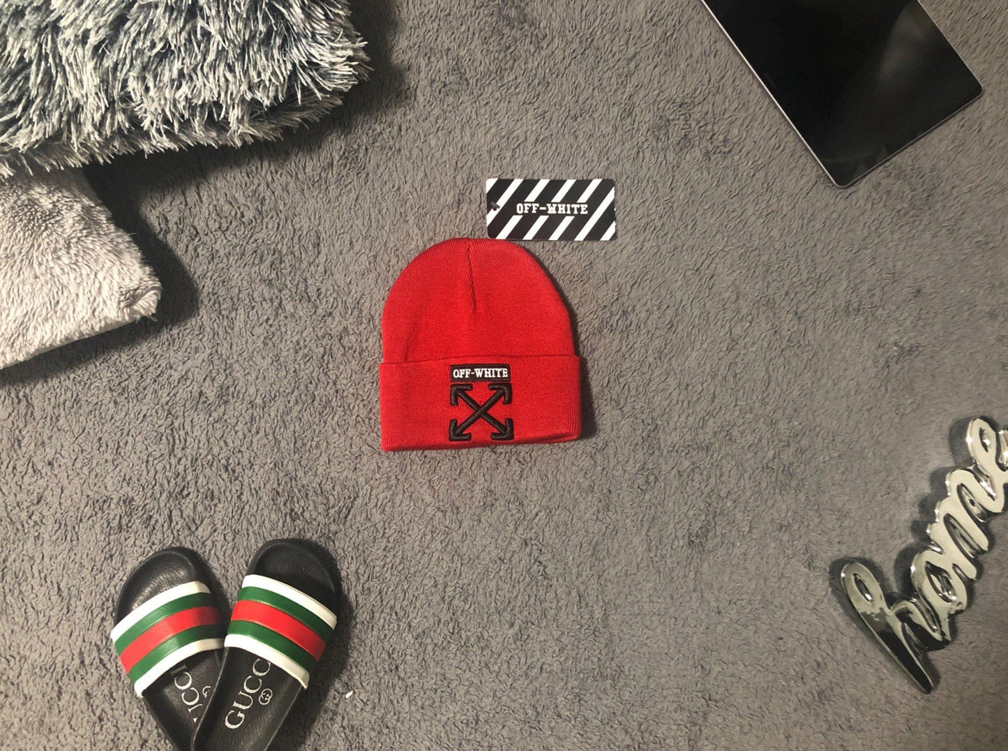 Off White Baby, Kinder Mütze – Vorderansicht