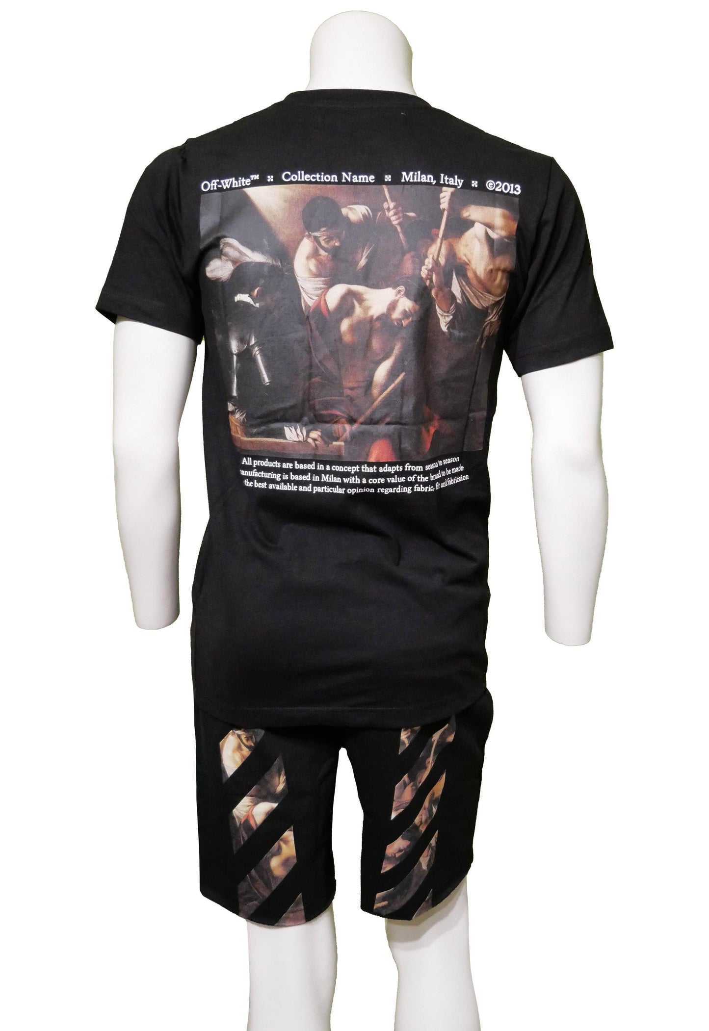 Off-White Herren Trainingsanzug kurzer – Vorderansicht