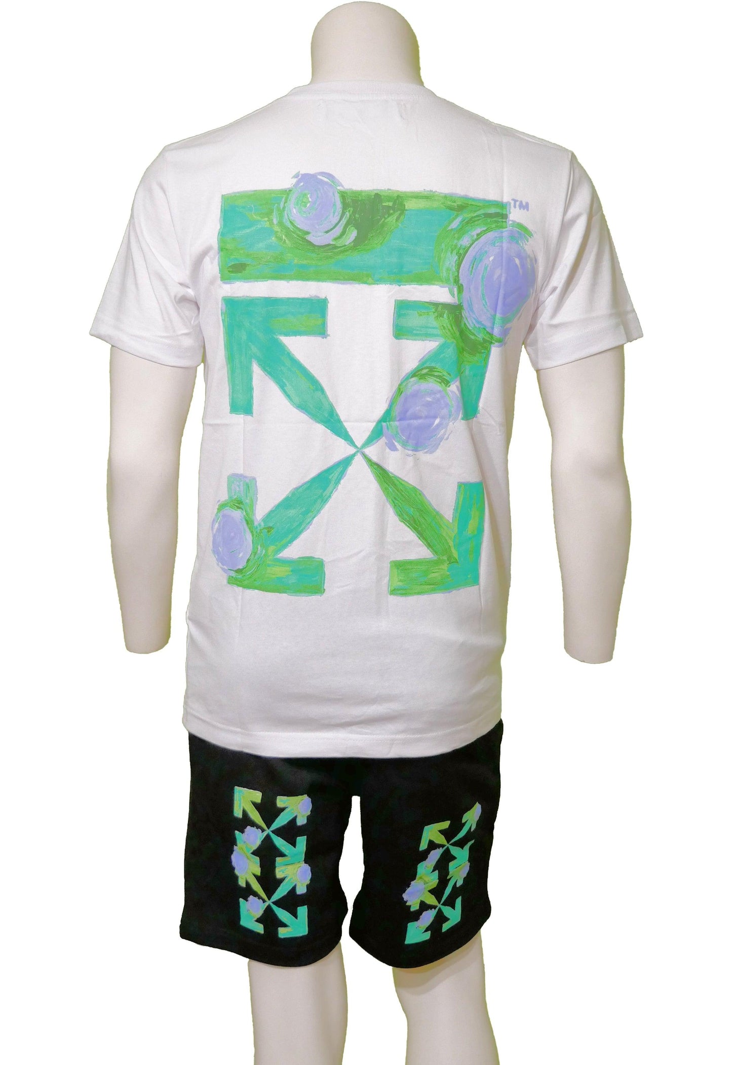 Off-White Herren Trainingsanzug kurzer – Vorderansicht