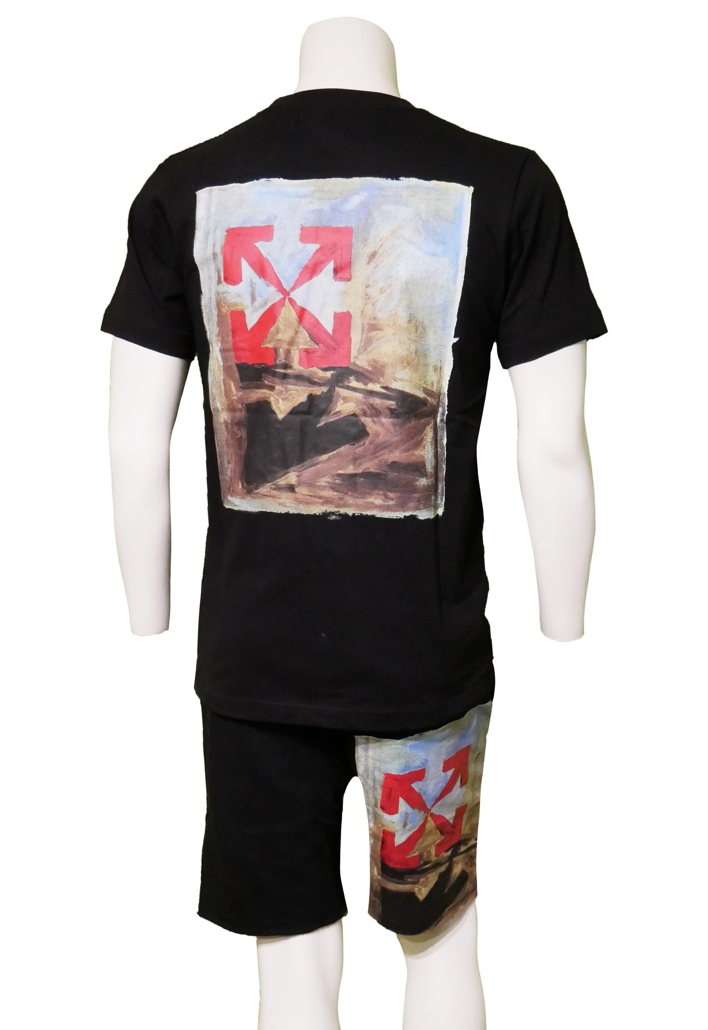 Off-White Herren Trainingsanzug kurzer – Vorderansicht
