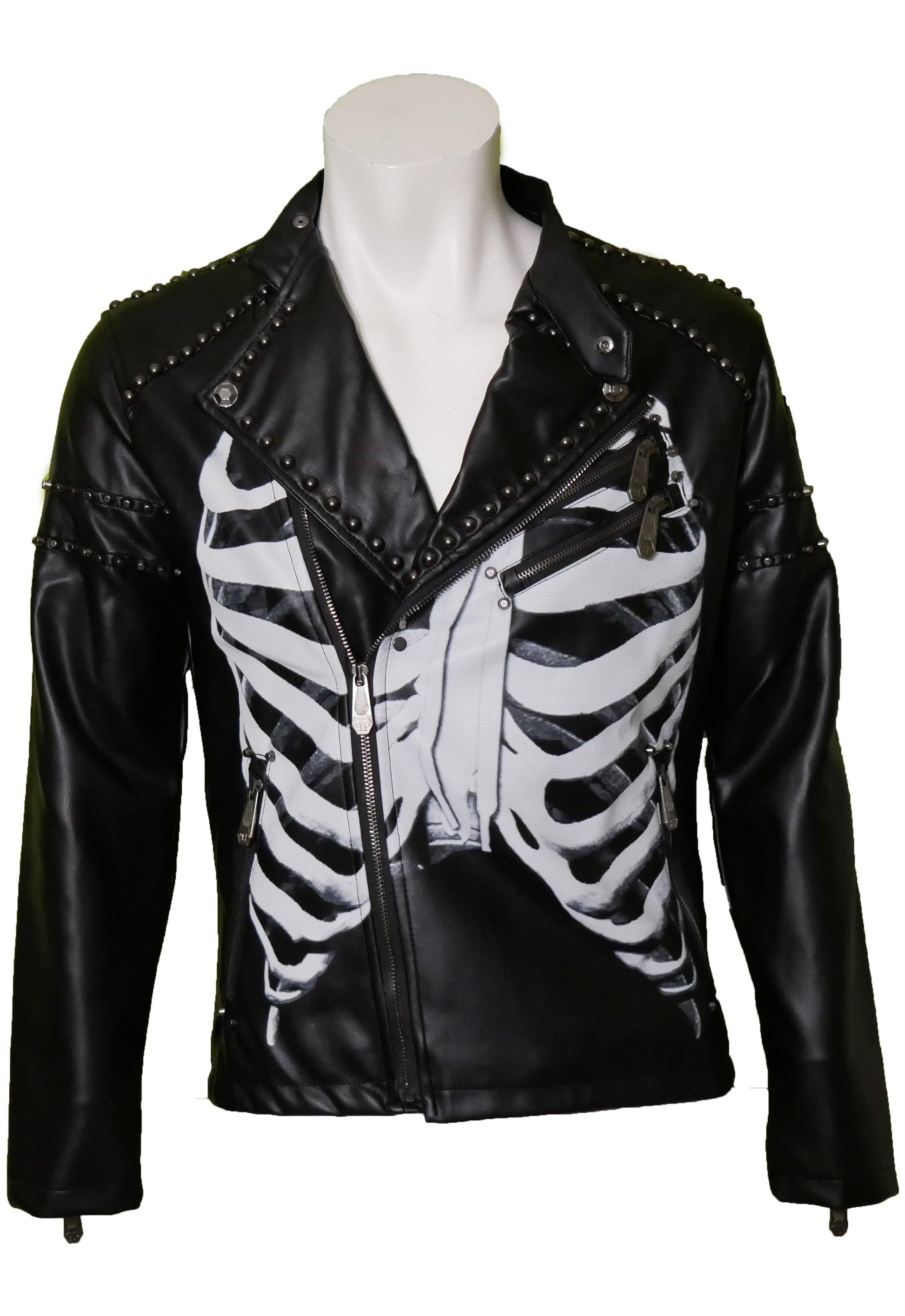 Philipp Plein Herren Jacke Lederjacke – Vorderansicht