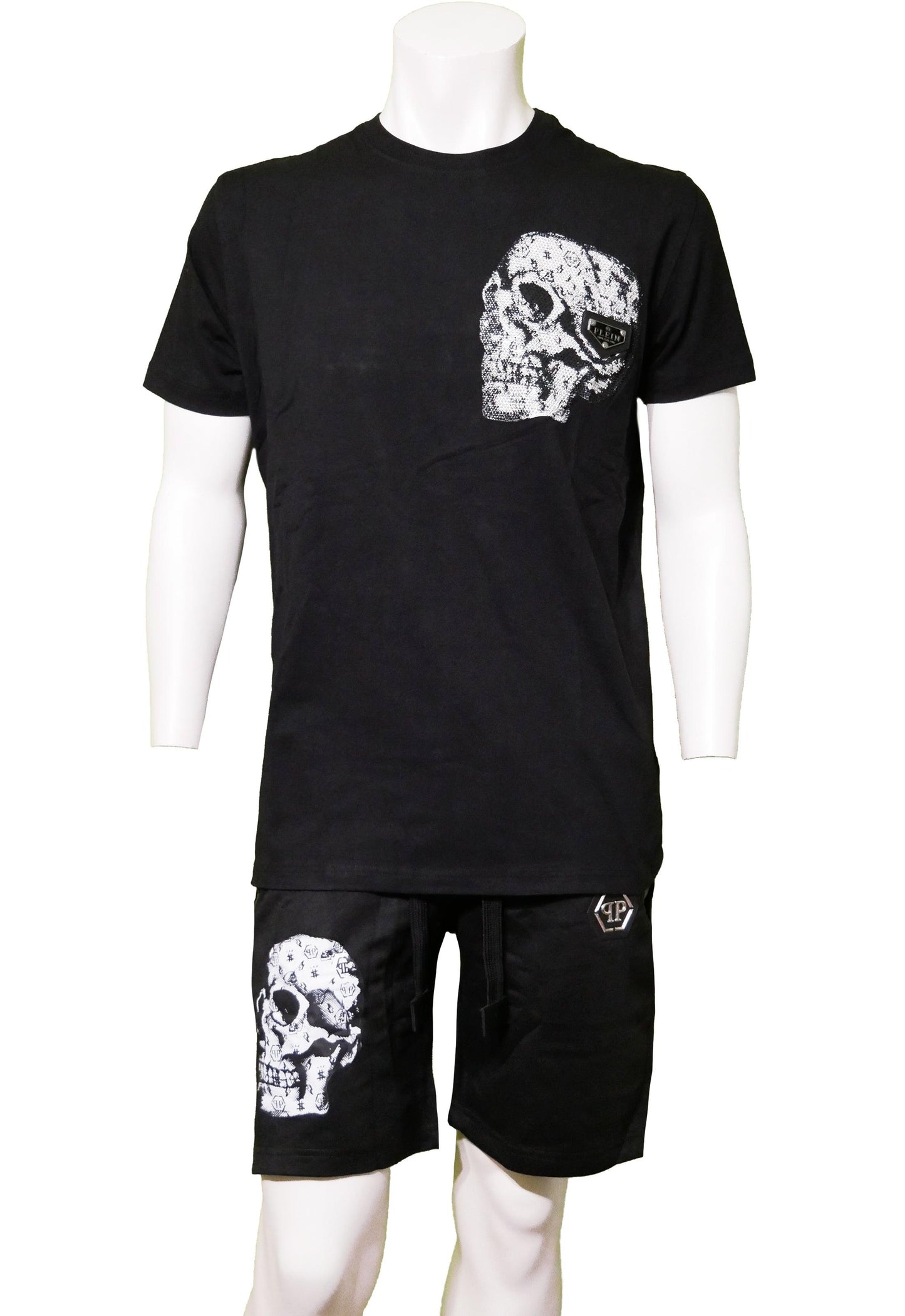 Philipp Plein Herren Trainingsanzug kurzer – Vorderansicht