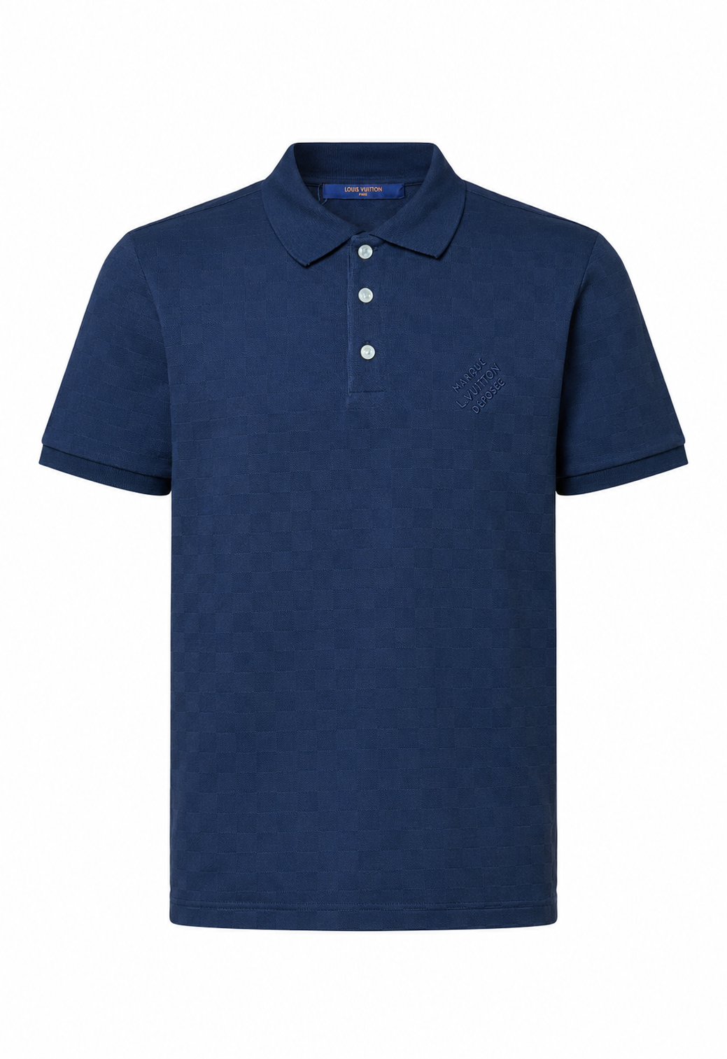 Louis Vuitton Herren Damier Cotton Pique Polo Blau