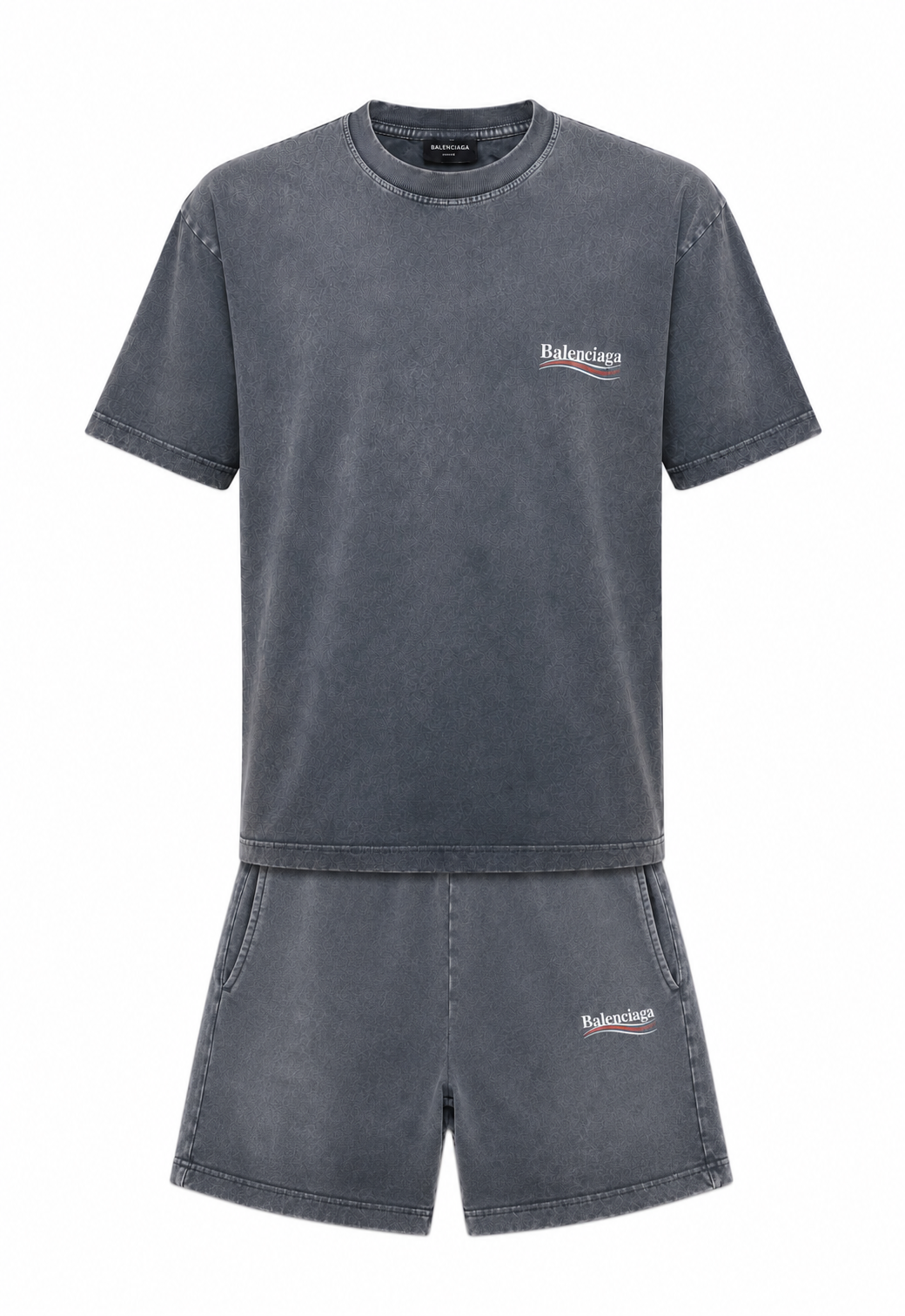 Balenciaga Political Campaign Herren Kurzer Trainingsanzug Grau