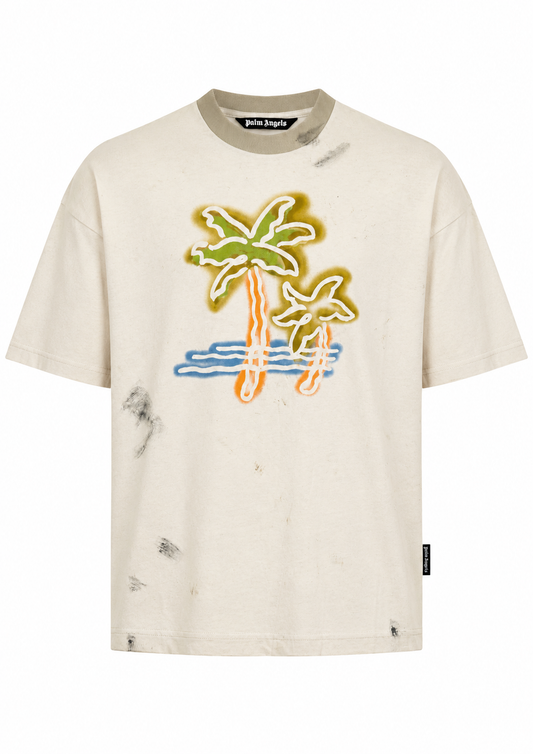 Palm Angels Herren T-Shirt Beige