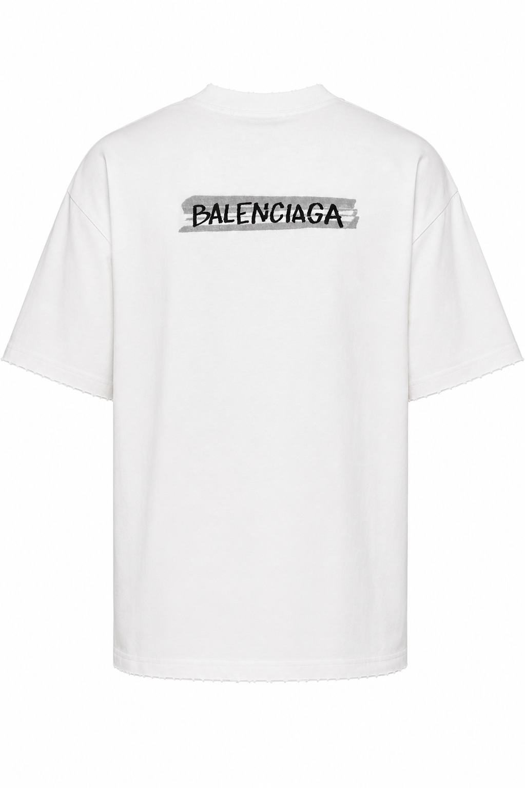 Balenciaga Herren Masking Tape T-Shirt Medium Fit Weiß