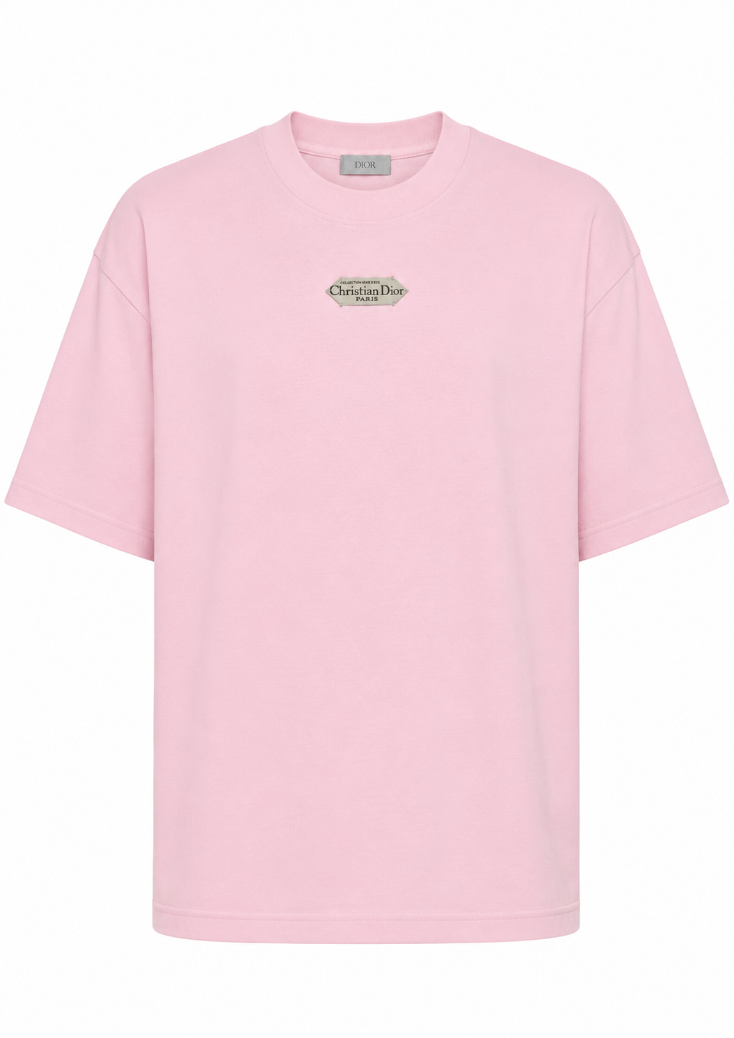 Dior Herren Paris Tag T-Shirt Relaxed Fit Pink