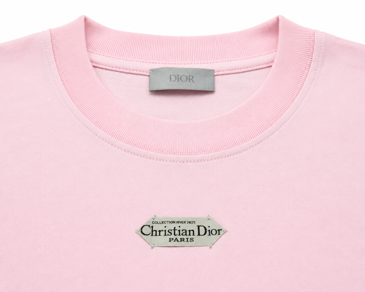 Dior Herren Paris Tag T-Shirt Relaxed Fit Pink