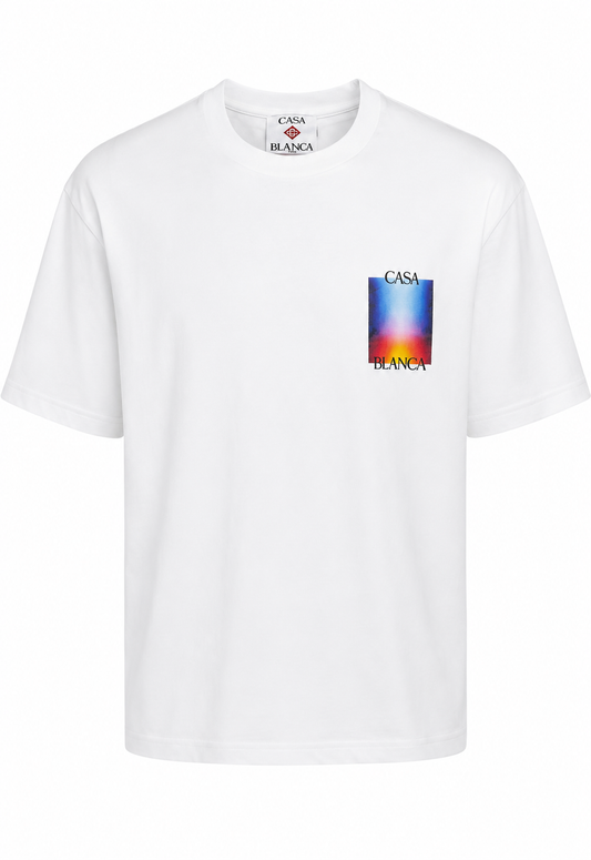 Casablanca Gradient Casa Logo Herren T-Shirt Weiß