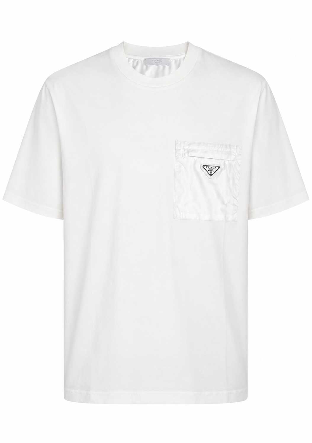 Prada Re-Nylon And Jersey Herren T-Shirt Weiß